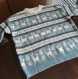 Nordic style llama knit sweater